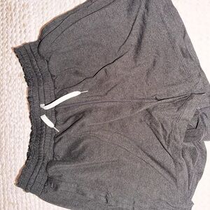 Vuori Women’s Dark Gray Athletic Shorts with White Drawstring